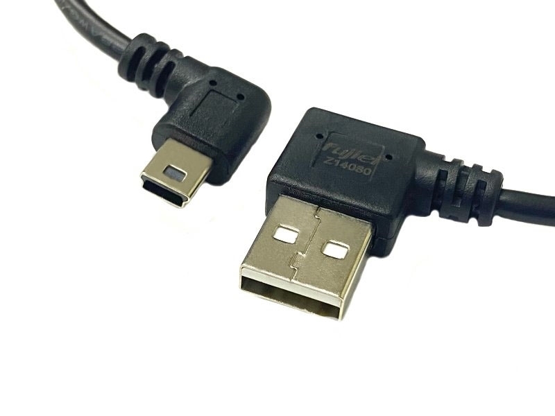  USB A公-Mini5P 90度 25CM傳輸線 